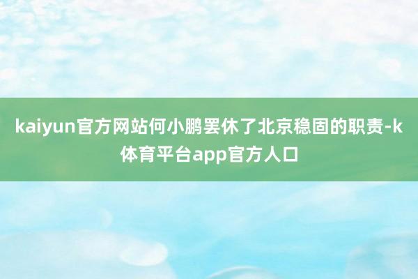 kaiyun官方网站何小鹏罢休了北京稳固的职责-k体育平台app官方人口