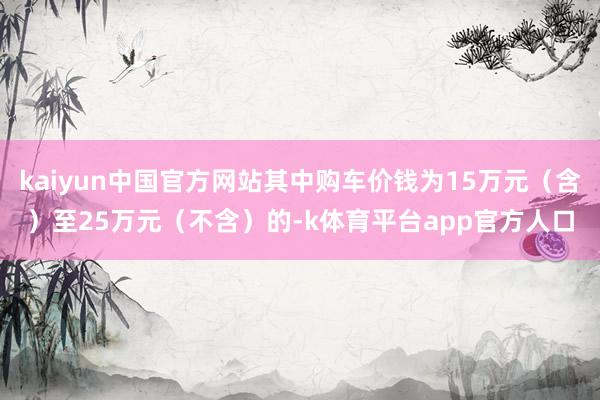 kaiyun中国官方网站其中购车价钱为15万元（含）至25万元（不含）的-k体育平台app官方人口