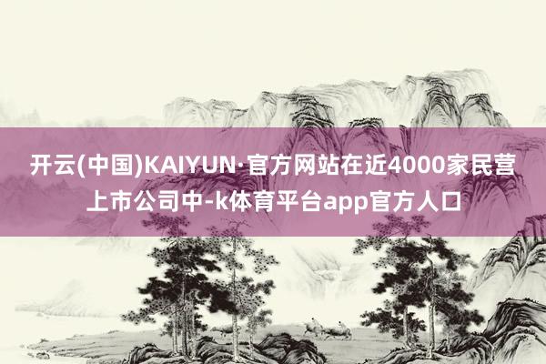 开云(中国)KAIYUN·官方网站在近4000家民营上市公司中-k体育平台app官方人口