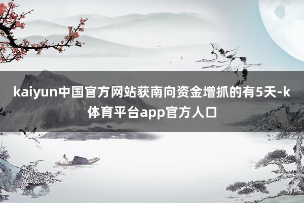 kaiyun中国官方网站获南向资金增抓的有5天-k体育平台app官方人口