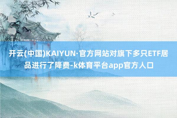 开云(中国)KAIYUN·官方网站对旗下多只ETF居品进行了降费-k体育平台app官方人口