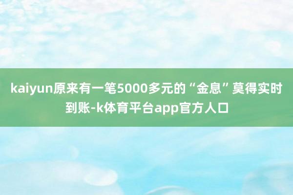 kaiyun原来有一笔5000多元的“金息”莫得实时到账-k体育平台app官方人口