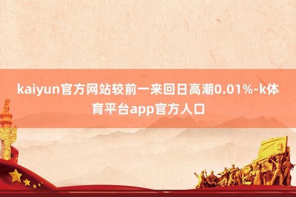 kaiyun官方网站较前一来回日高潮0.01%-k体育平台app官方人口