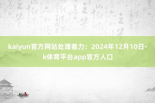 kaiyun官方网站处理着力：2024年12月10日-k体育平台app官方人口