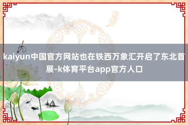 kaiyun中国官方网站也在铁西万象汇开启了东北首展-k体育平台app官方人口