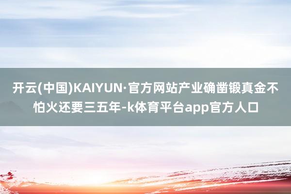 开云(中国)KAIYUN·官方网站产业确凿锻真金不怕火还要三五年-k体育平台app官方人口