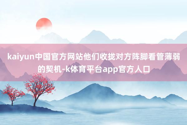 kaiyun中国官方网站他们收拢对方阵脚看管薄弱的契机-k体育平台app官方人口
