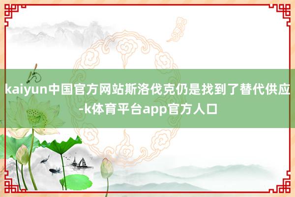 kaiyun中国官方网站斯洛伐克仍是找到了替代供应-k体育平台app官方人口