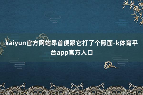 kaiyun官方网站昂首便跟它打了个照面-k体育平台app官方人口