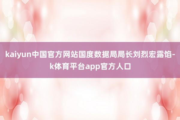 kaiyun中国官方网站国度数据局局长刘烈宏露馅-k体育平台app官方人口