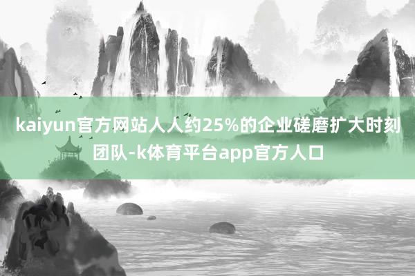 kaiyun官方网站人人约25%的企业磋磨扩大时刻团队-k体育平台app官方人口