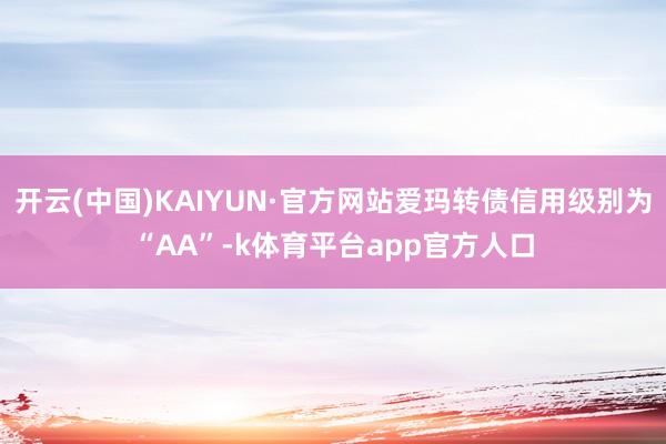 开云(中国)KAIYUN·官方网站爱玛转债信用级别为“AA”-k体育平台app官方人口
