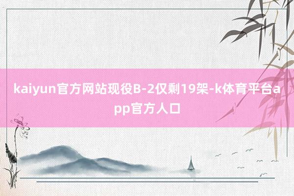 kaiyun官方网站现役B-2仅剩19架-k体育平台app官方人口