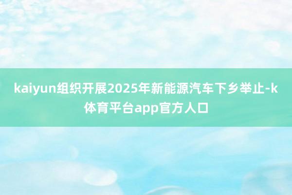 kaiyun组织开展2025年新能源汽车下乡举止-k体育平台app官方人口