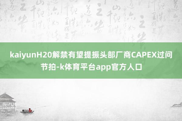 kaiyunH20解禁有望提振头部厂商CAPEX过问节拍-k体育平台app官方人口