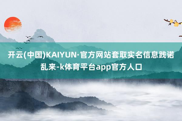 开云(中国)KAIYUN·官方网站套取实名信息践诺乱来-k体育平台app官方人口