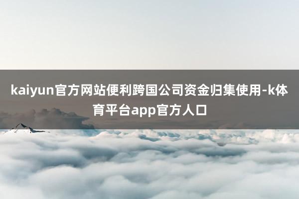 kaiyun官方网站便利跨国公司资金归集使用-k体育平台app官方人口