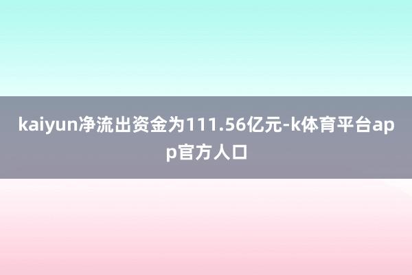 kaiyun净流出资金为111.56亿元-k体育平台app官方人口