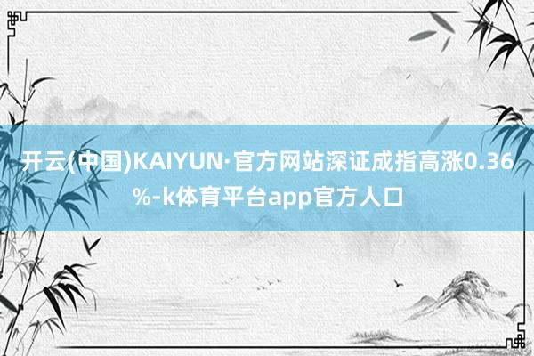 开云(中国)KAIYUN·官方网站深证成指高涨0.36%-k体育平台app官方人口