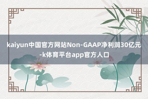 kaiyun中国官方网站Non-GAAP净利润30亿元-k体育平台app官方人口
