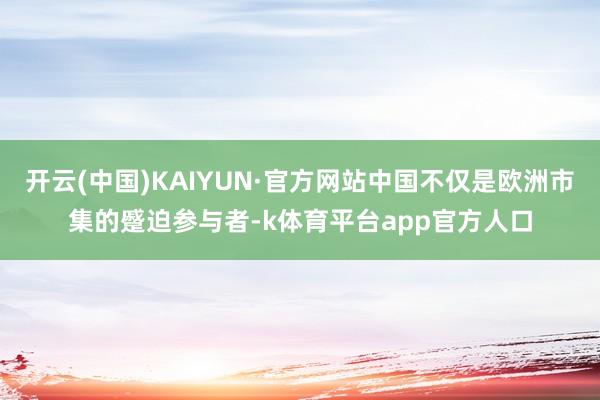 开云(中国)KAIYUN·官方网站中国不仅是欧洲市集的蹙迫参与者-k体育平台app官方人口