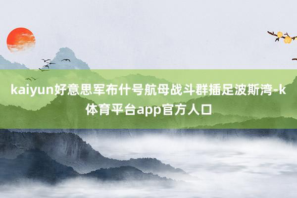 kaiyun好意思军布什号航母战斗群插足波斯湾-k体育平台app官方人口
