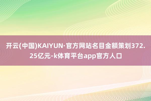开云(中国)KAIYUN·官方网站名目金额策划372.25亿元-k体育平台app官方人口