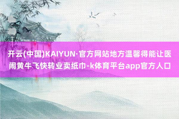 开云(中国)KAIYUN·官方网站地方温馨得能让医闹黄牛飞快转业卖纸巾-k体育平台app官方人口