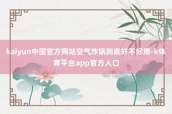 kaiyun中国官方网站空气炸锅到底好不好用-k体育平台app官方人口