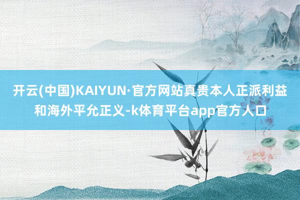 开云(中国)KAIYUN·官方网站真贵本人正派利益和海外平允正义-k体育平台app官方人口