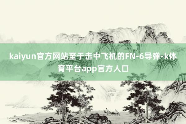 kaiyun官方网站至于击中飞机的FN-6导弹-k体育平台app官方人口