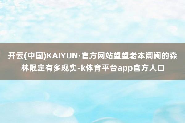开云(中国)KAIYUN·官方网站望望老本阛阓的森林限定有多现实-k体育平台app官方人口