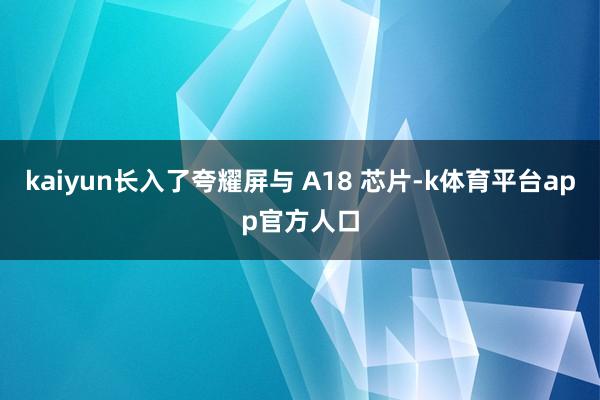 kaiyun长入了夸耀屏与 A18 芯片-k体育平台app官方人口